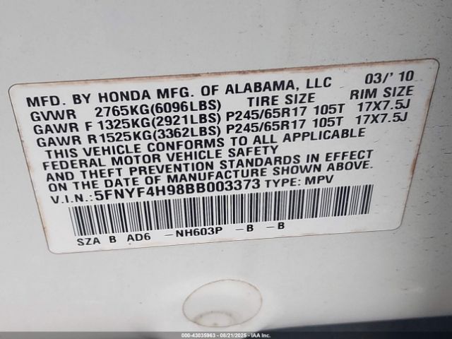 Honda Pilot Touring Image 2