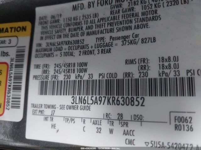 Lincoln MKZ Standard Image 2