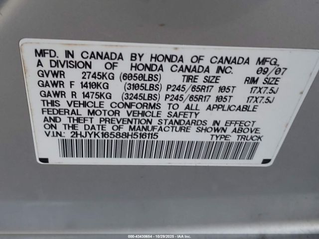 Honda Ridgeline Rtl Image 3